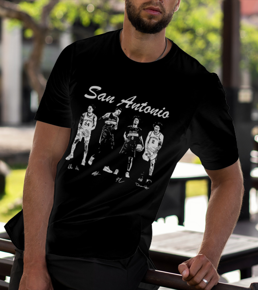 San Antonio Spurs Victor Wembanyama Harper Castle Vassell Basketball T-Shirt