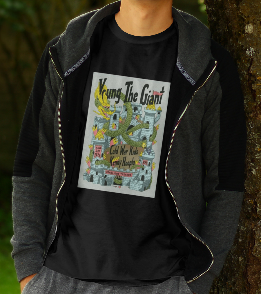 Young The Giant Aug 2 2026 Starlight Theatre Kansas City MO Cold War Kids KennyHoopla Dragon Castle T-Shirt