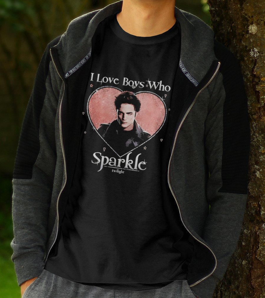 Twilight I Love Boys Who Sparkle Heart T-Shirt
