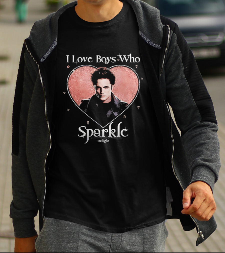 Twilight I Love Boys Who Sparkle Heart T-Shirt