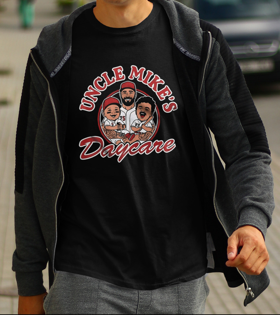 Uncle Mike's Daycare Cincinnati Reds Baseball Player And Kids T-Shirt