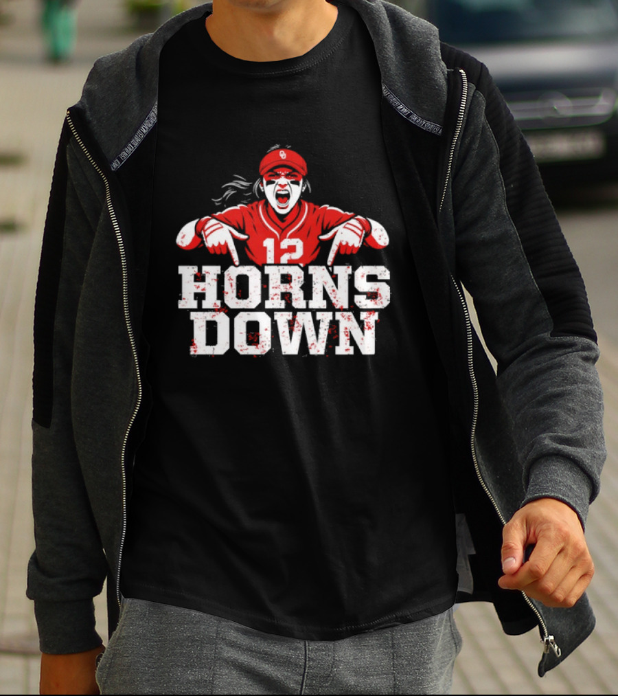 Oklahoma Sooners 12 Horns Down Girl Fan T-Shirt