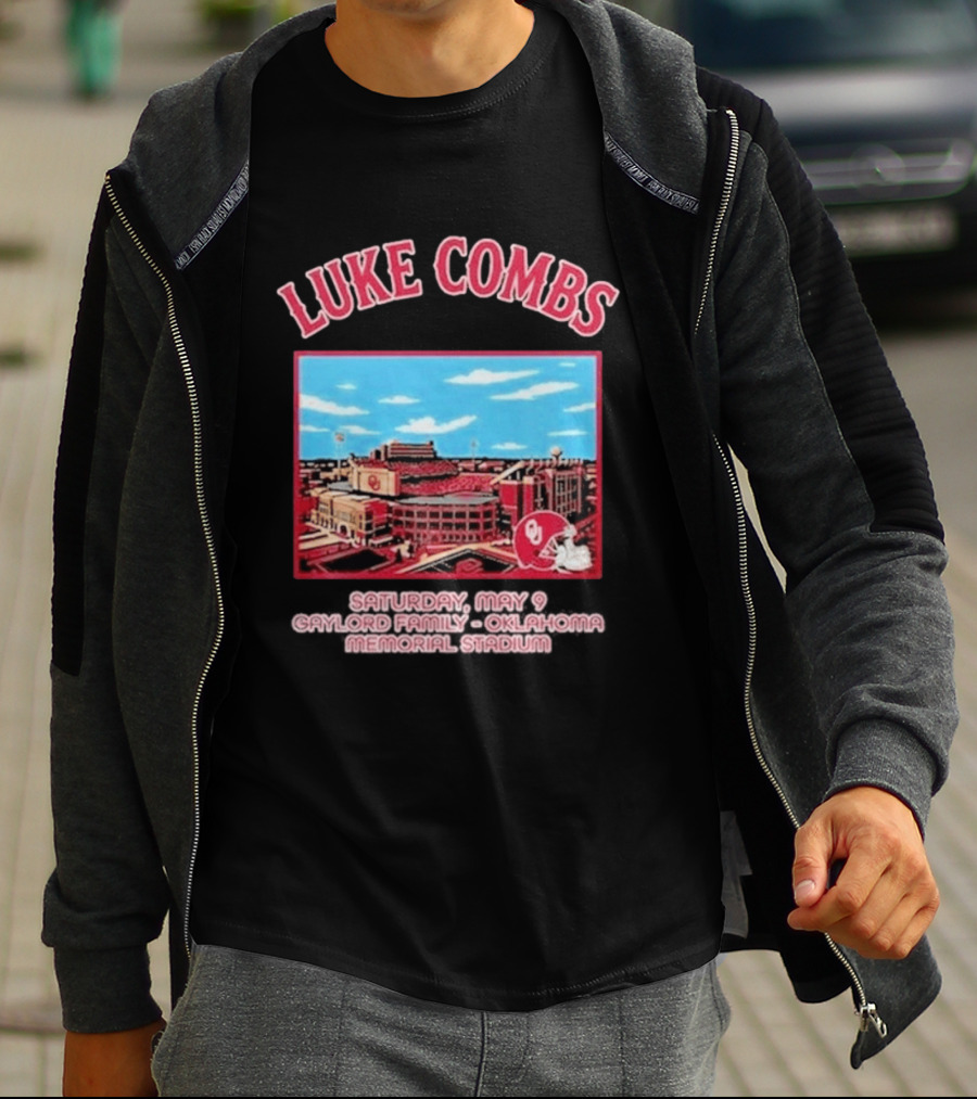 Saturday May 9 Luke Combs Gaylord Family Oklahoma Memorial Stadium 2026 Tour T-Shirt