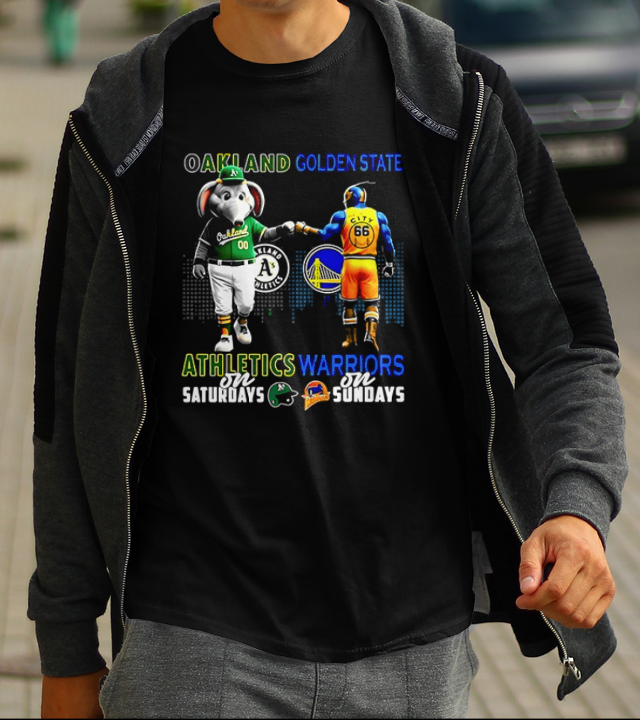 Oakland Athletics Saturdays Fist Bump Golden State Warriors Sundays 2026 T-Shirt