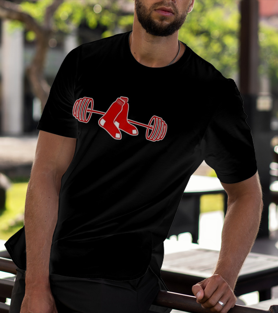 Johanfran Garcia Red Sox Barbell Weightlifting Socks T-Shirt