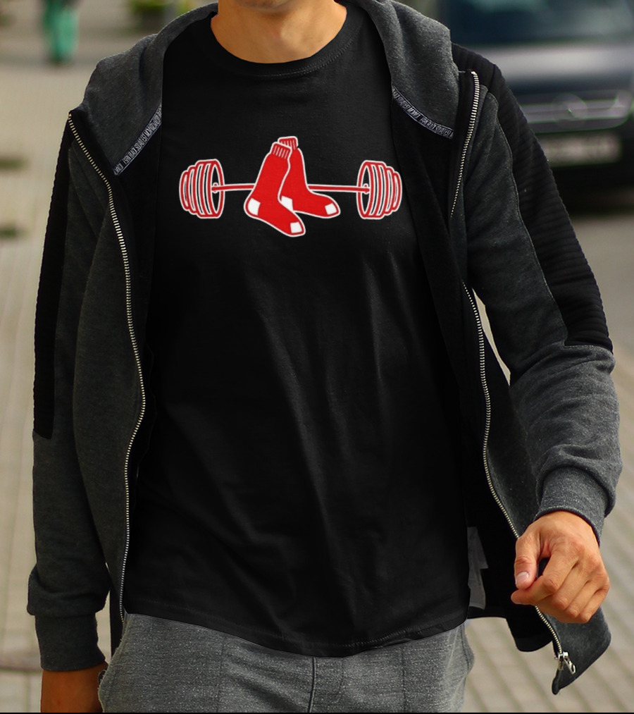 Johanfran Garcia Red Sox Barbell Weightlifting Socks T-Shirt