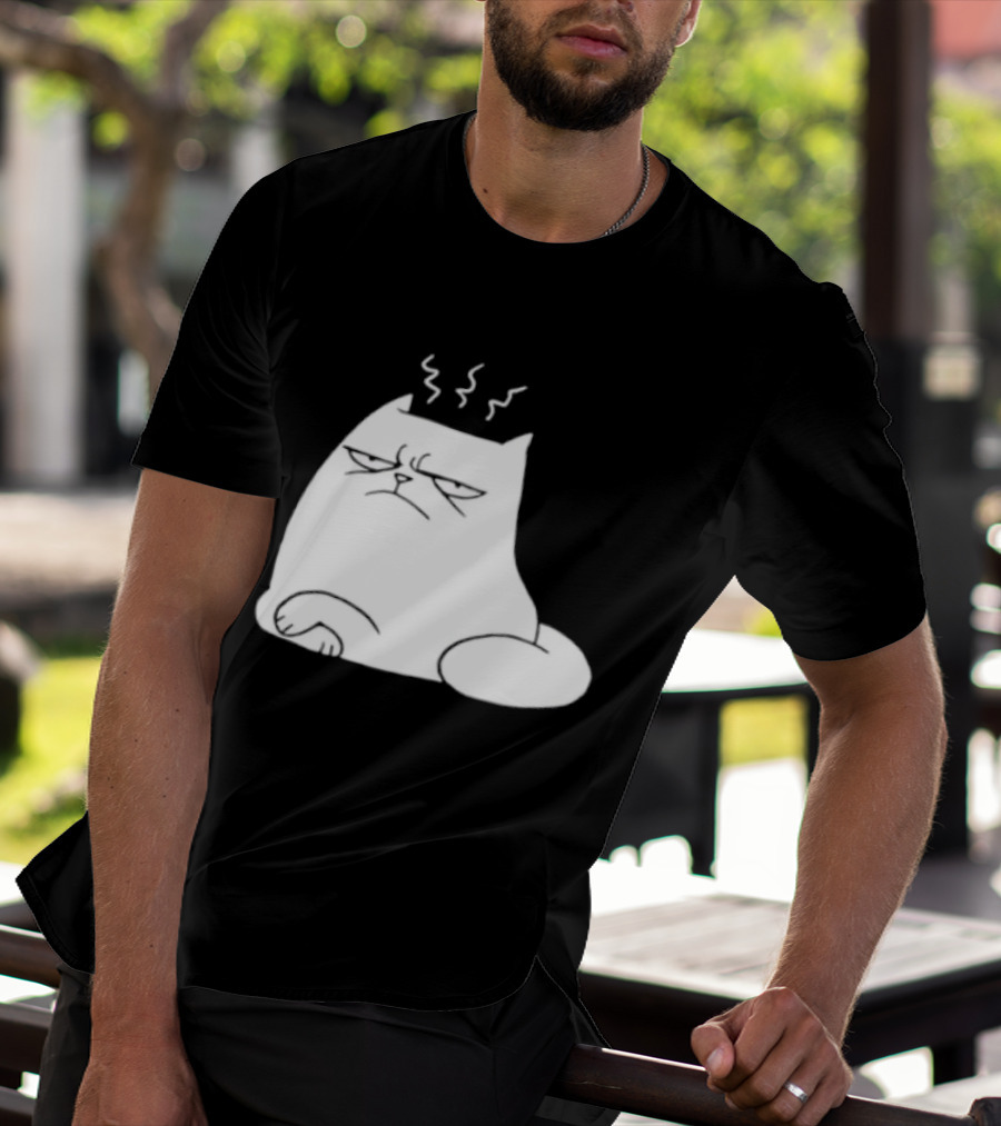 Judgement Cat Grumpy Steaming Expression T-Shirt