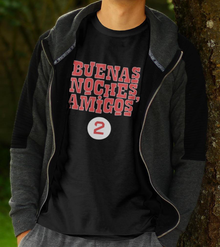 Buenas Noches Amigos Boston Red Sox Number 2 T-Shirt