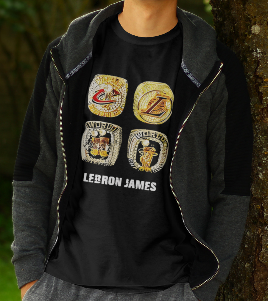 Lebron James World Rings Cleveland Los Angeles 2026 T-Shirt