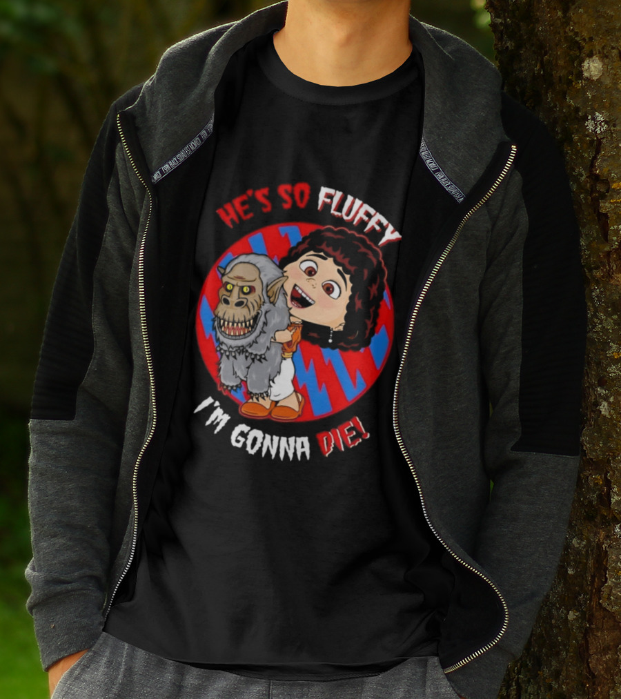 He's So Fluffy I'm Gonna Die Monster Hug Red Blue Circle T-Shirt