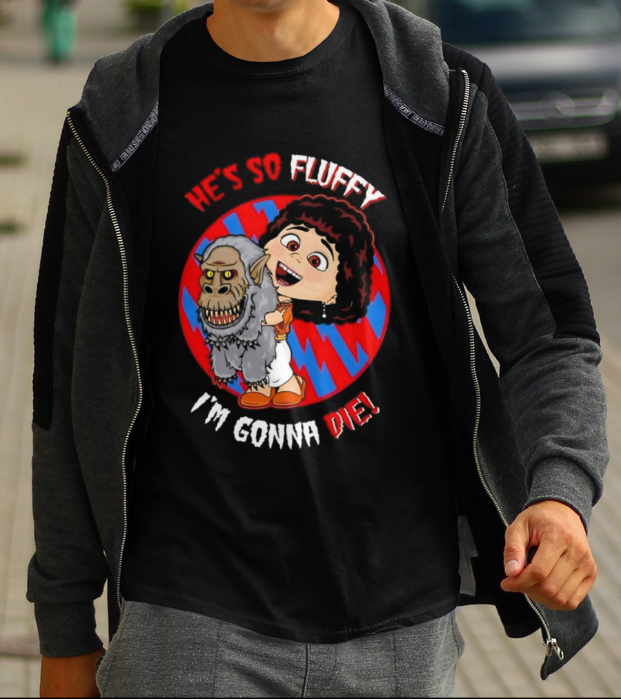 He's So Fluffy I'm Gonna Die Monster Hug Red Blue Circle T-Shirt