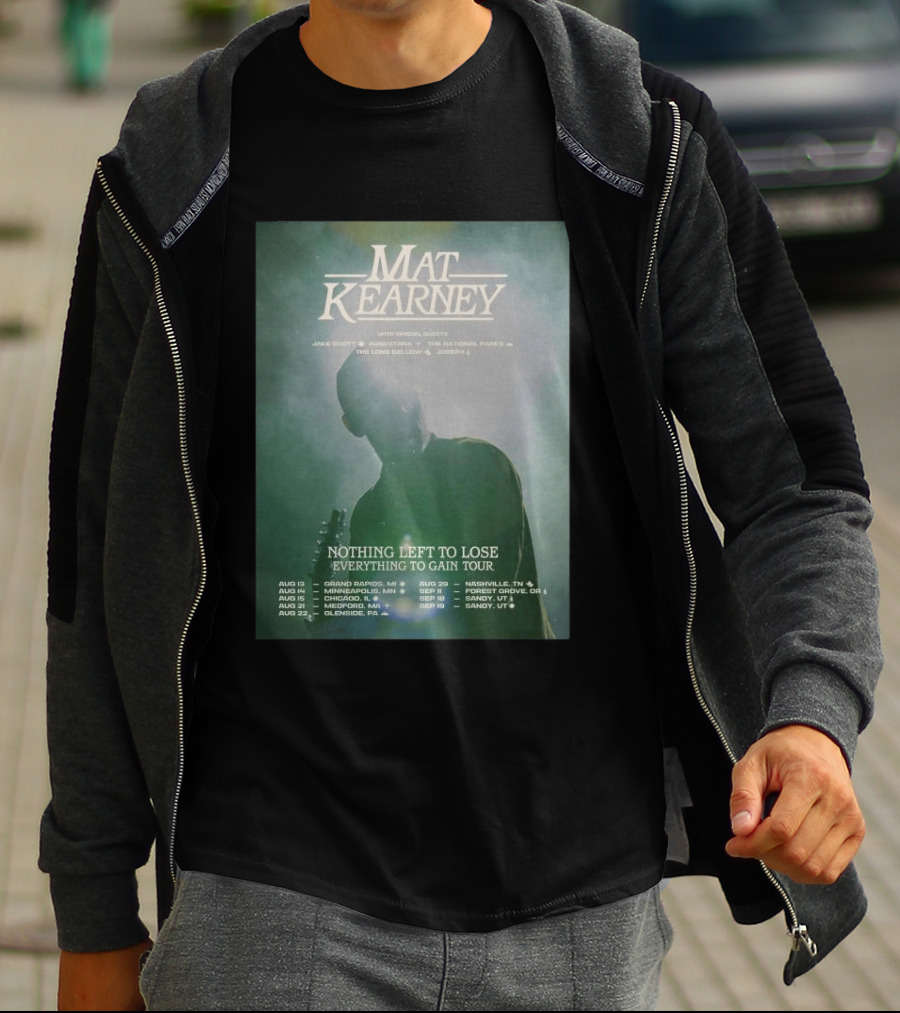 Mat Kearney Nothing Left To Lose Everything To Gain Tour August September 2026 T-Shirt