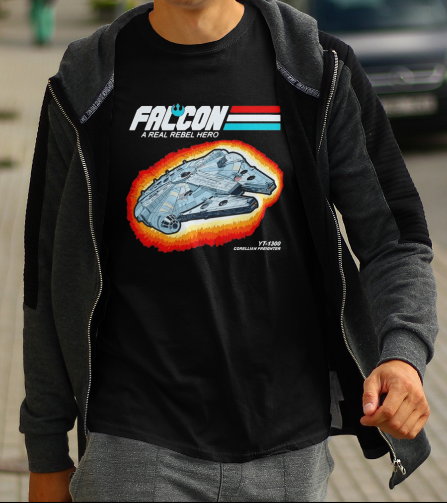 Millennium Falcon A Real Rebel Hero YT 1300 Corellian Freighter GI Joe T-Shirt