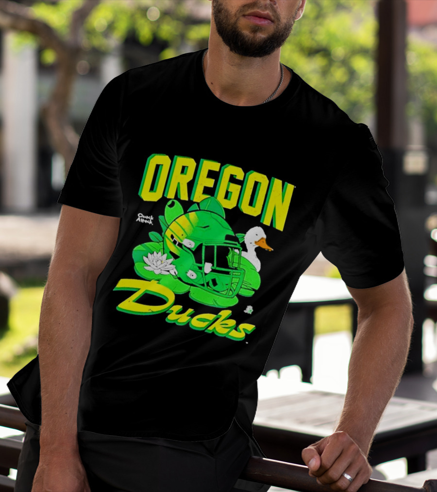 Oregon Ducks Football Helmet And Duck T-Shirt