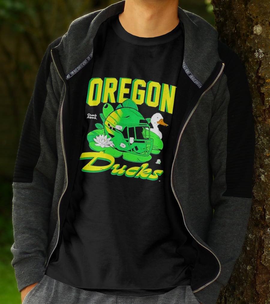 Oregon Ducks Football Helmet And Duck T-Shirt