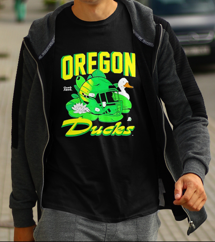 Oregon Ducks Football Helmet And Duck T-Shirt
