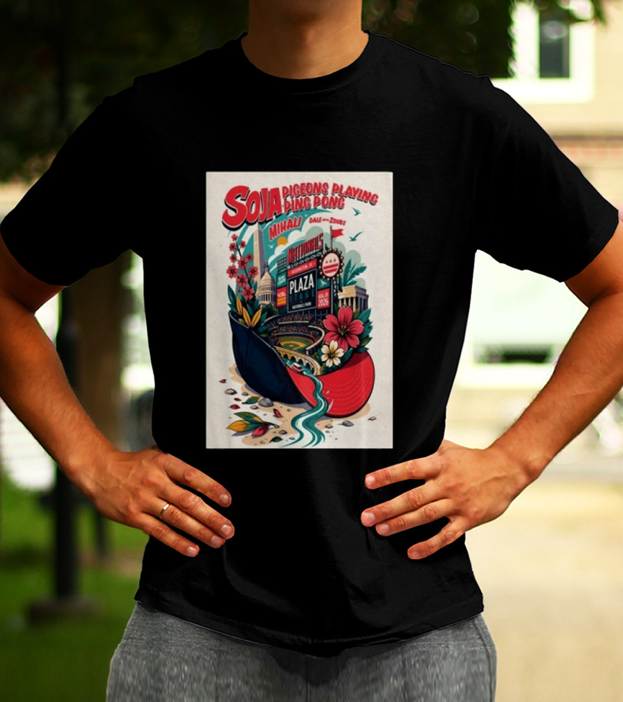 SOJA Pigeons Playing Ping Pong Nationals Park Plaza Stage Washington DC August 1 2026 T-Shirt