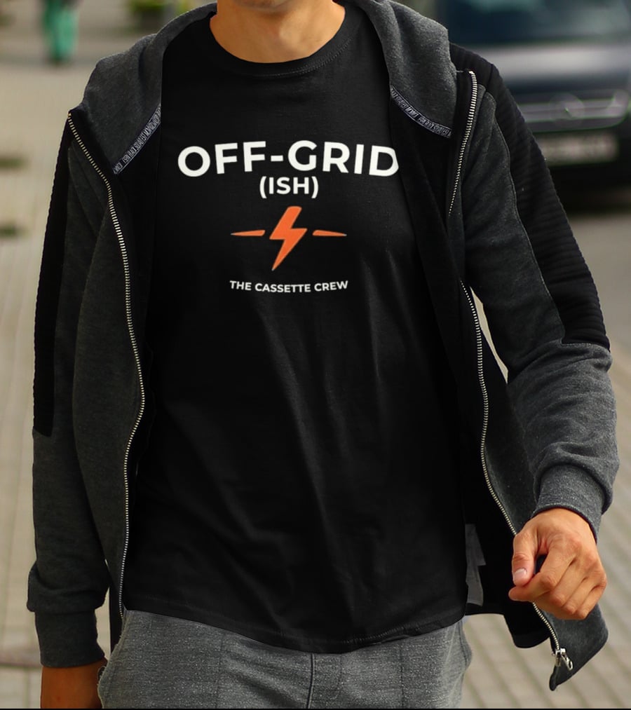 The Cassette Crew Off Grid Ish Electric Bolt T-Shirt