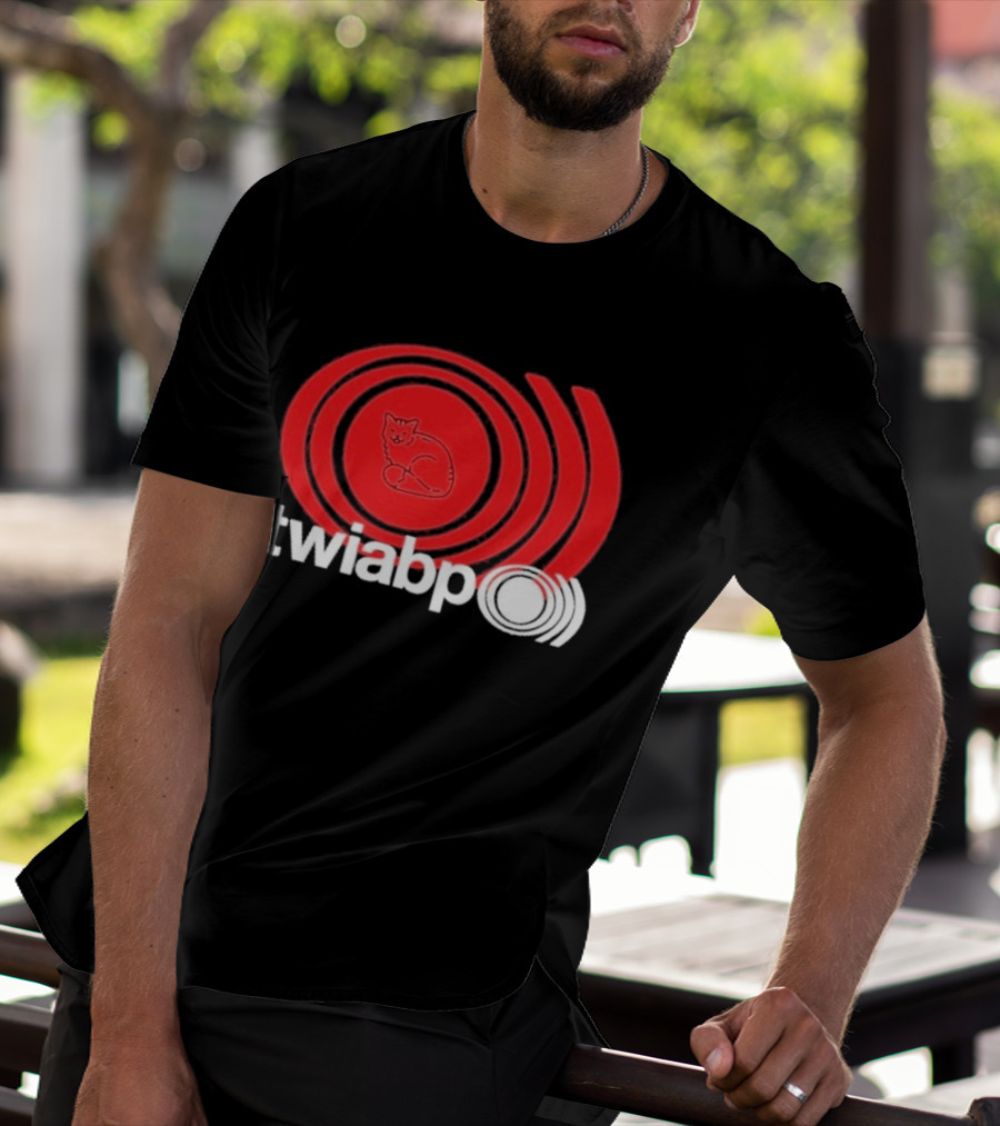 Twiabp Sunn Rip Cat In Red Concentric Circle T-Shirt