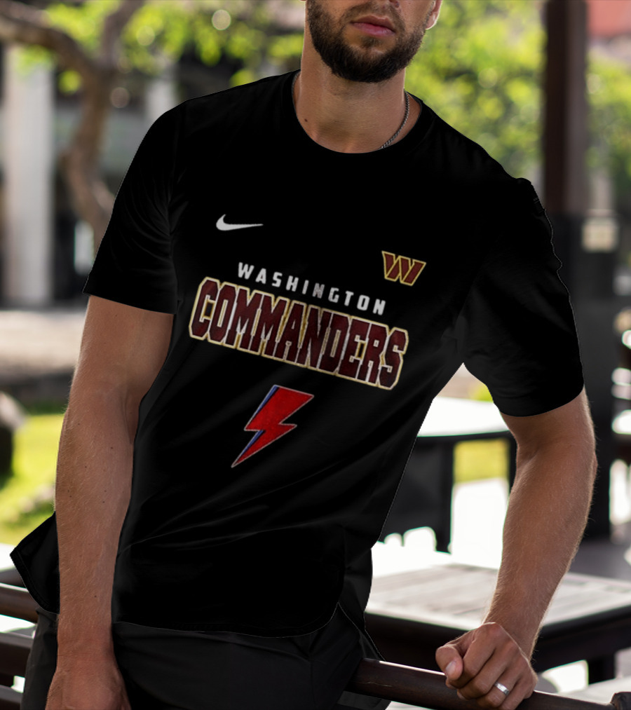 Washington Commanders Nike Logo Red Lightning Bolt T-Shirt