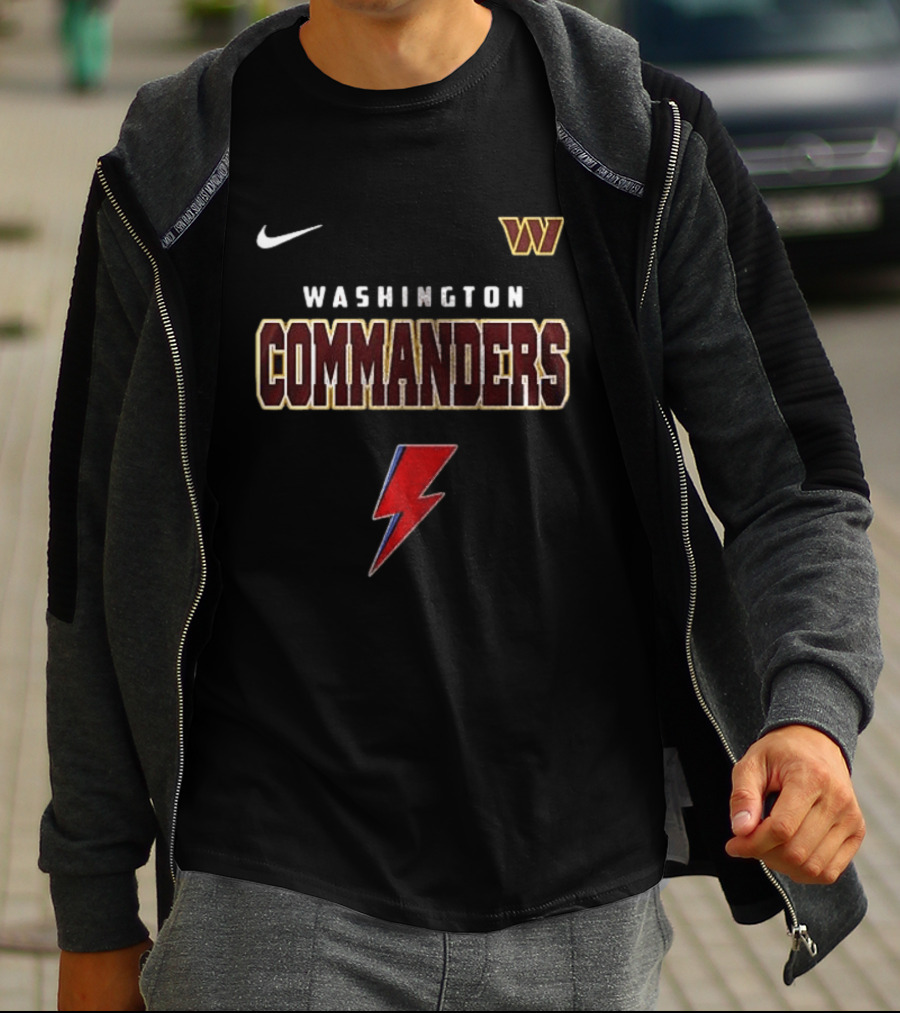 Washington Commanders Nike Logo Red Lightning Bolt T-Shirt