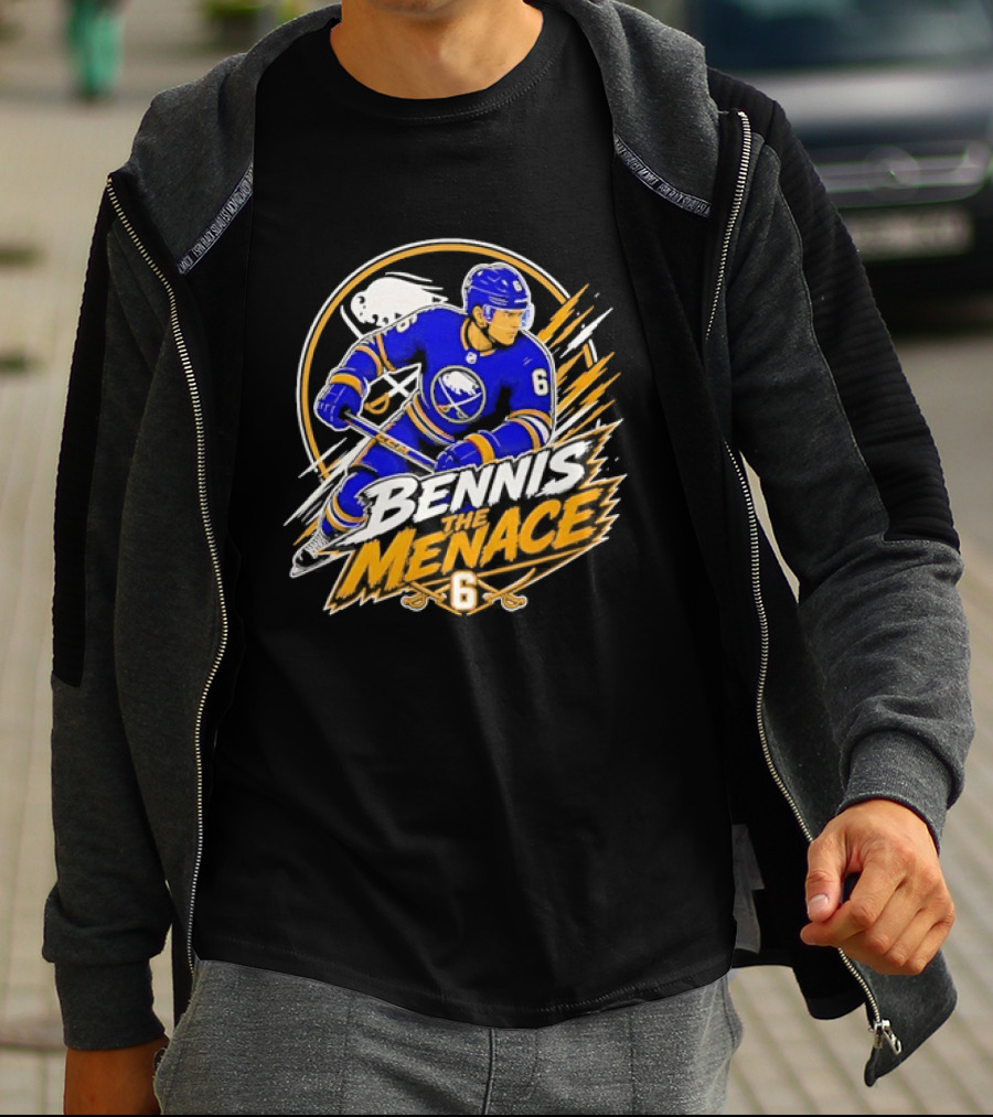 Zach Benson Buffalo Sabres Bennis Menace 6 Hockey Player T-Shirt