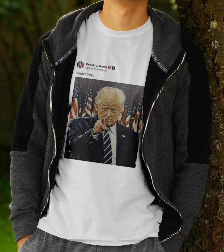 Trump I WANT YOU American Flags T-Shirt