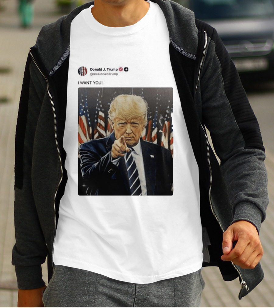 Trump I WANT YOU American Flags T-Shirt