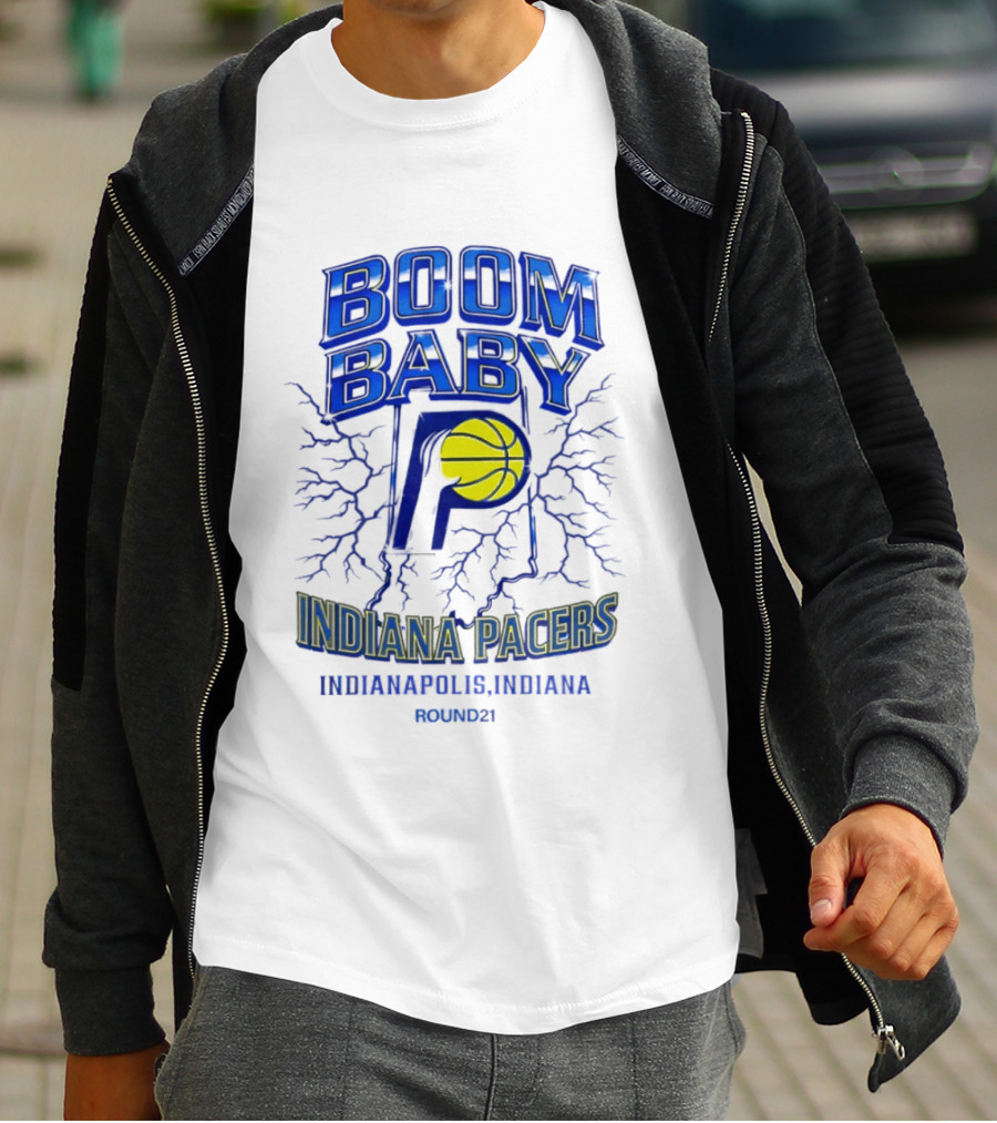 Indiana Pacers Boom Baby Indianapolis Indiana Round21 T-Shirt