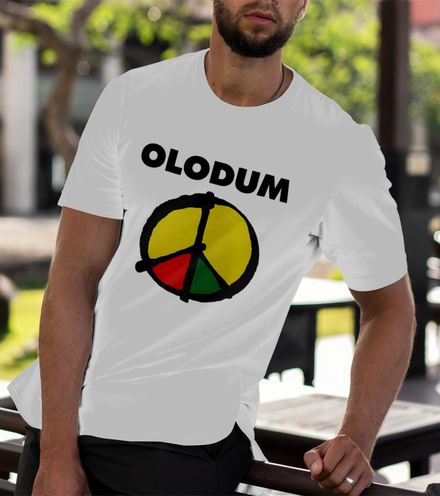 Michael Olodum Peace Symbol Red Yellow Green T-Shirt