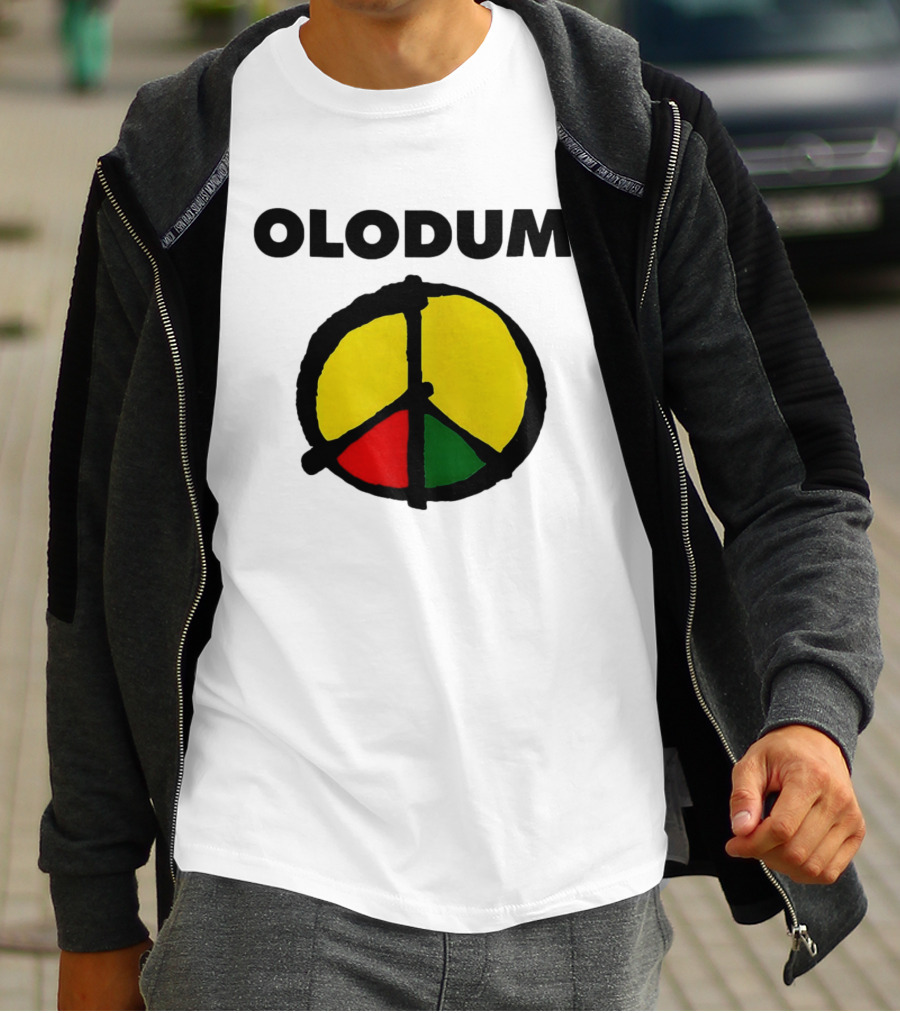 Michael Olodum Peace Symbol Red Yellow Green T-Shirt