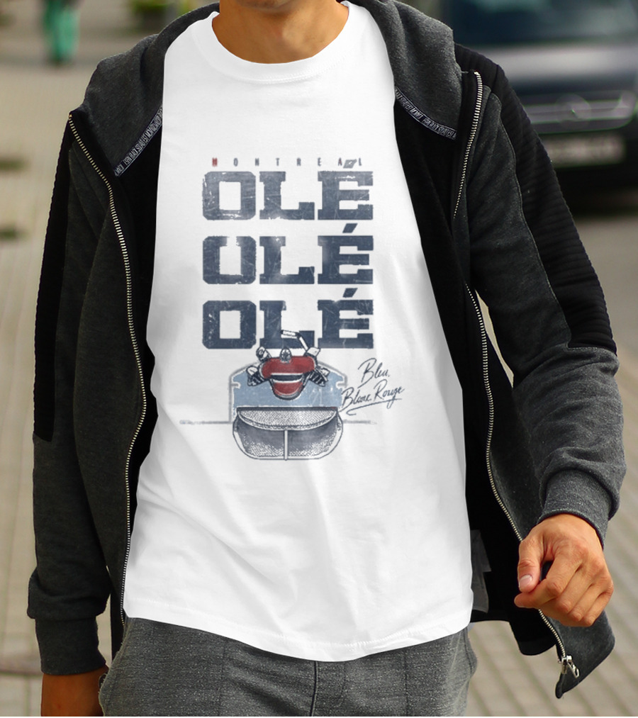 Montreal Canadiens Ole Ole Ole Bleu Blanc Rouge Hockey T-Shirt