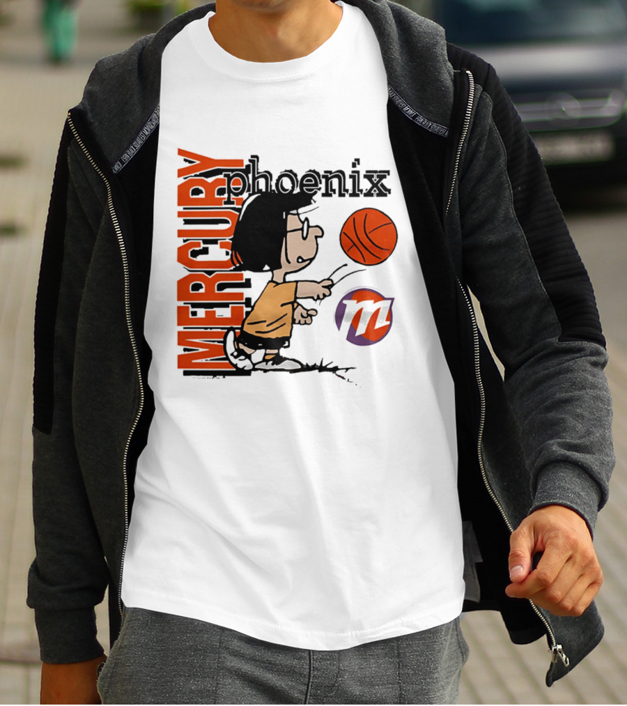 Phoenix Mercury WNBA Peanuts Marcie Basketball Collaboration T-Shirt
