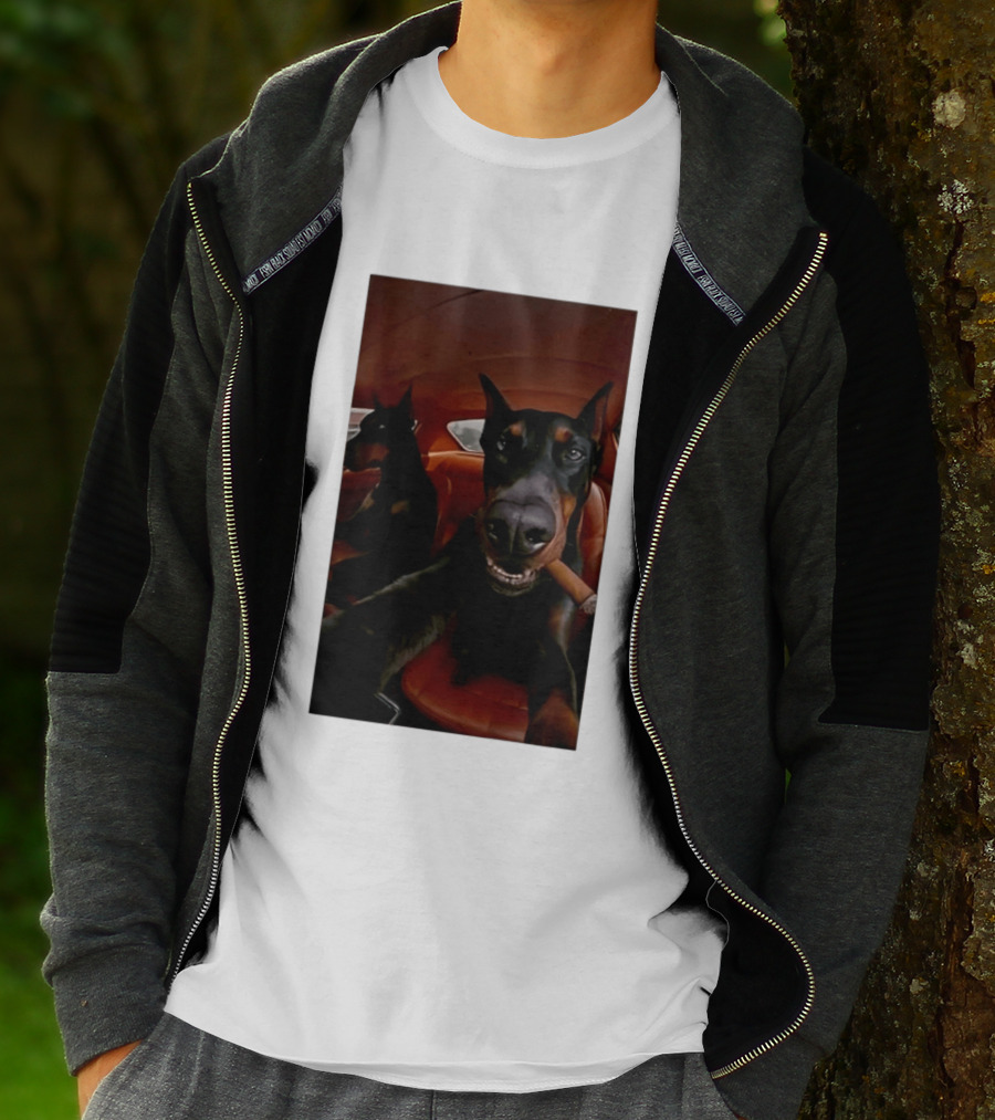 Doberman Smoking Cigar In Car Selfie T-Shirt