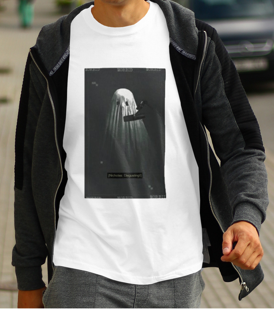 Morbid Nicholas Disgusting Ghost With Microphone T-Shirt
