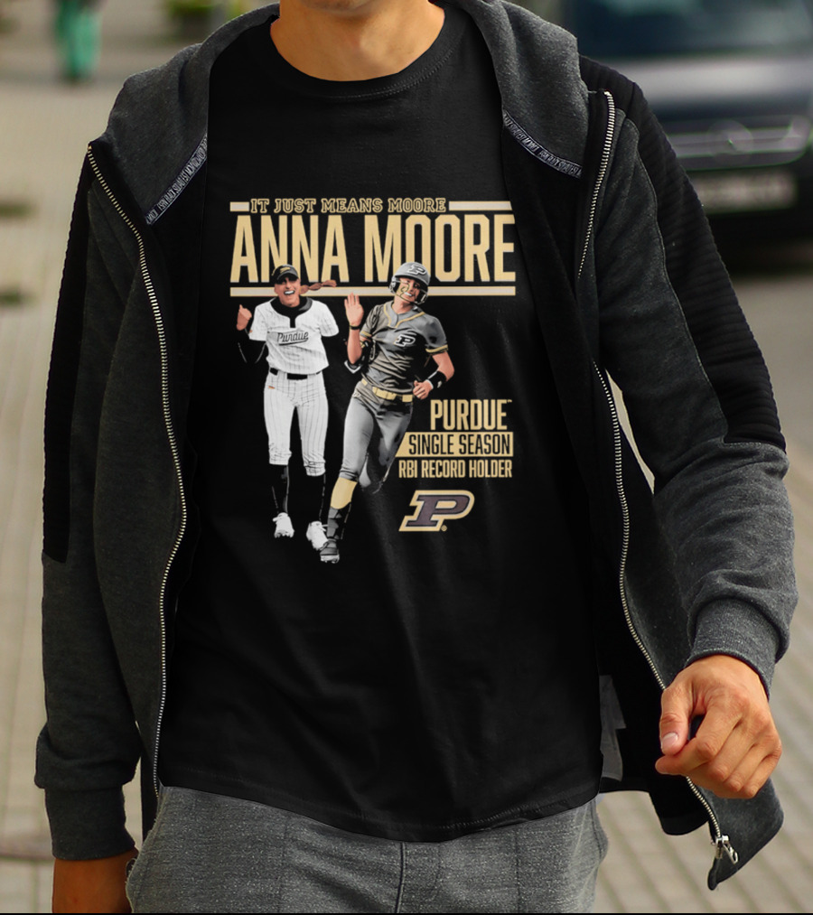 Anna Moore Purdue Softball Career Record Holder It Just Means Moore T-Shirt