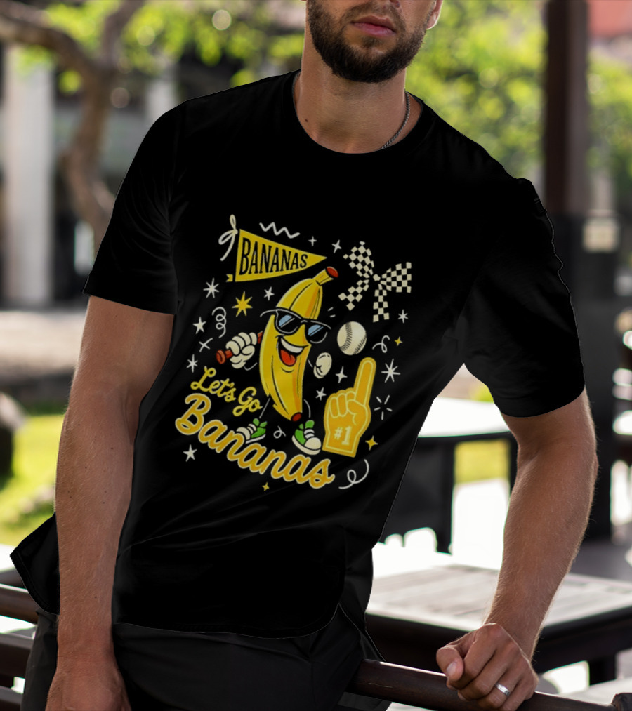 Bananas Let's Go Bananas 2026 With Sunglasses And Foam Finger #1 T-Shirt
