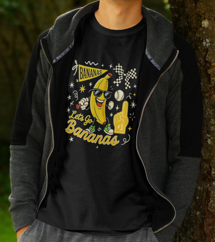 Bananas Let's Go Bananas 2026 With Sunglasses And Foam Finger #1 T-Shirt