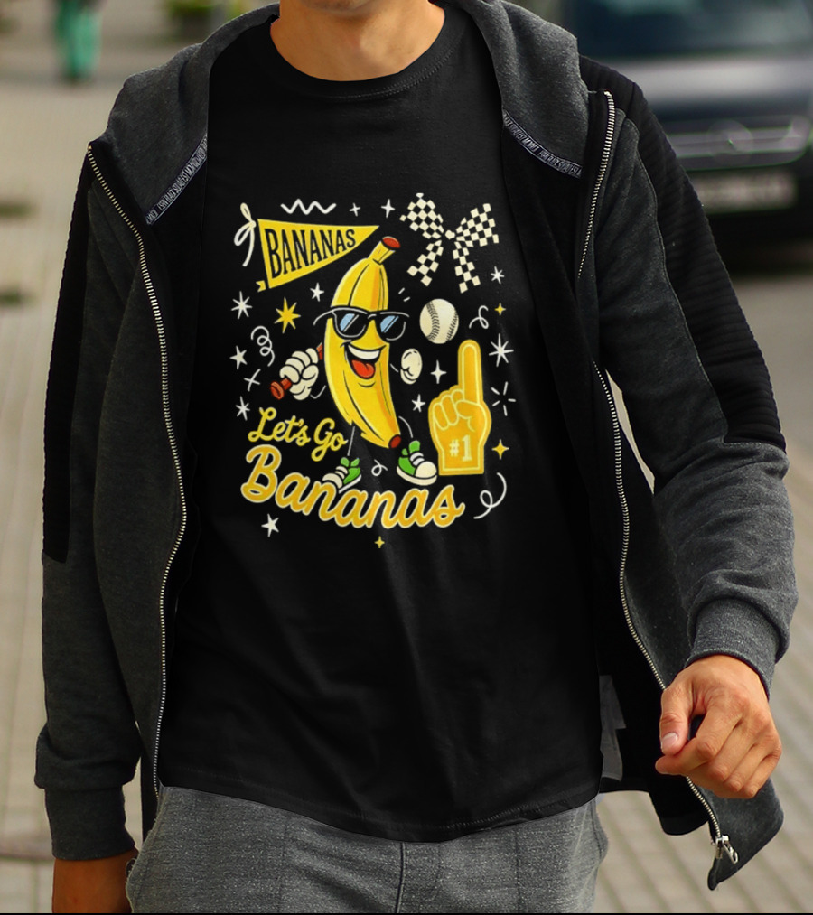 Bananas Let's Go Bananas 2026 With Sunglasses And Foam Finger #1 T-Shirt