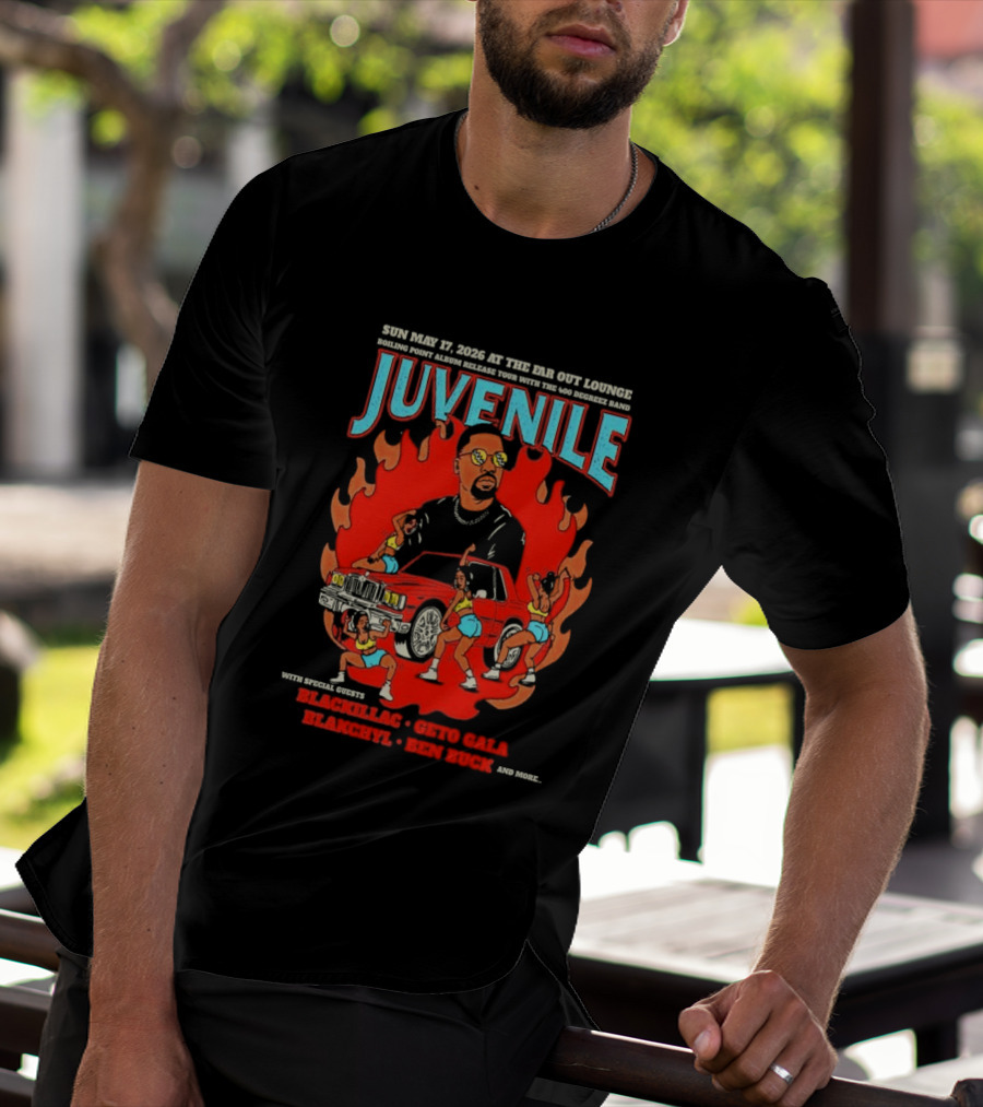 Juvenile Sun May 17 2026 Ear Got Lounge Ben Buck Blackillac Show T-Shirt