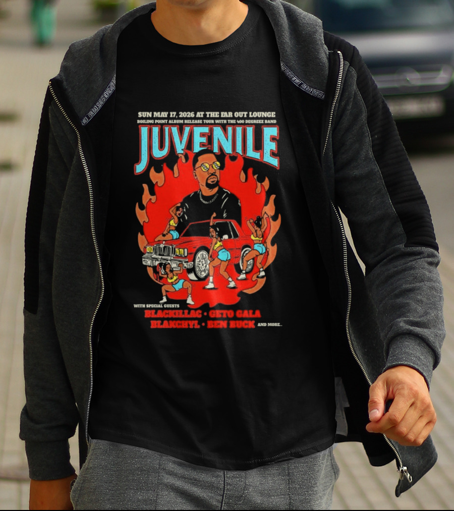 Juvenile Sun May 17 2026 Ear Got Lounge Ben Buck Blackillac Show T-Shirt