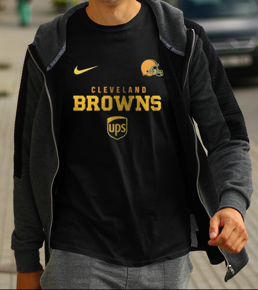 Cleveland Browns UPS Nike Football Helmet Brown And Proud T-Shirt