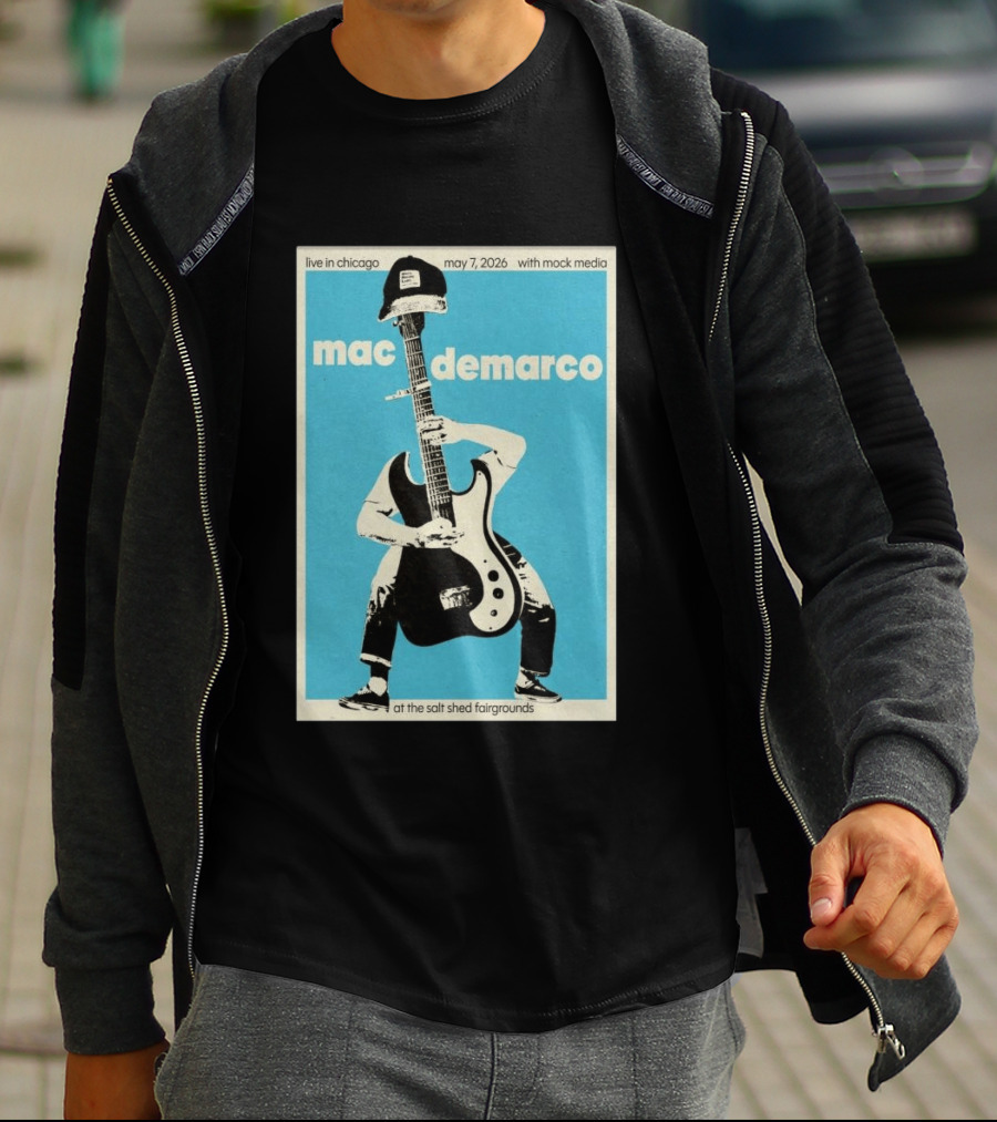 Mac Demarco Live In Chicago May 7 2026 At The Salt Shed Fairgrounds With Mock Media T-Shirt