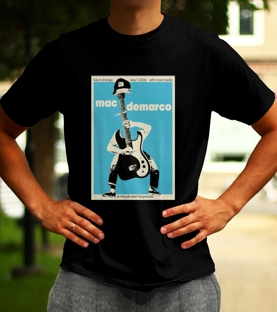 Mac Demarco Live In Chicago May 7 2026 At The Salt Shed Fairgrounds With Mock Media T-Shirt