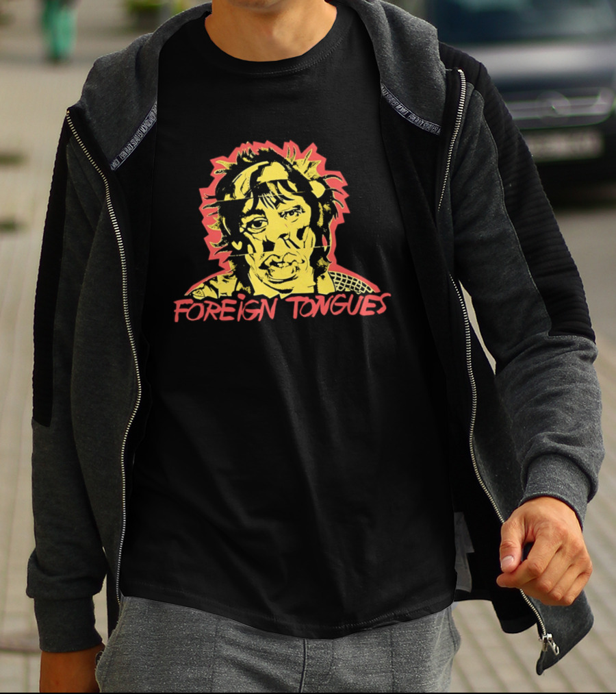 Foreign Tongues Neon Pop Art Vintage Retro 80s Distorted Face T-Shirt