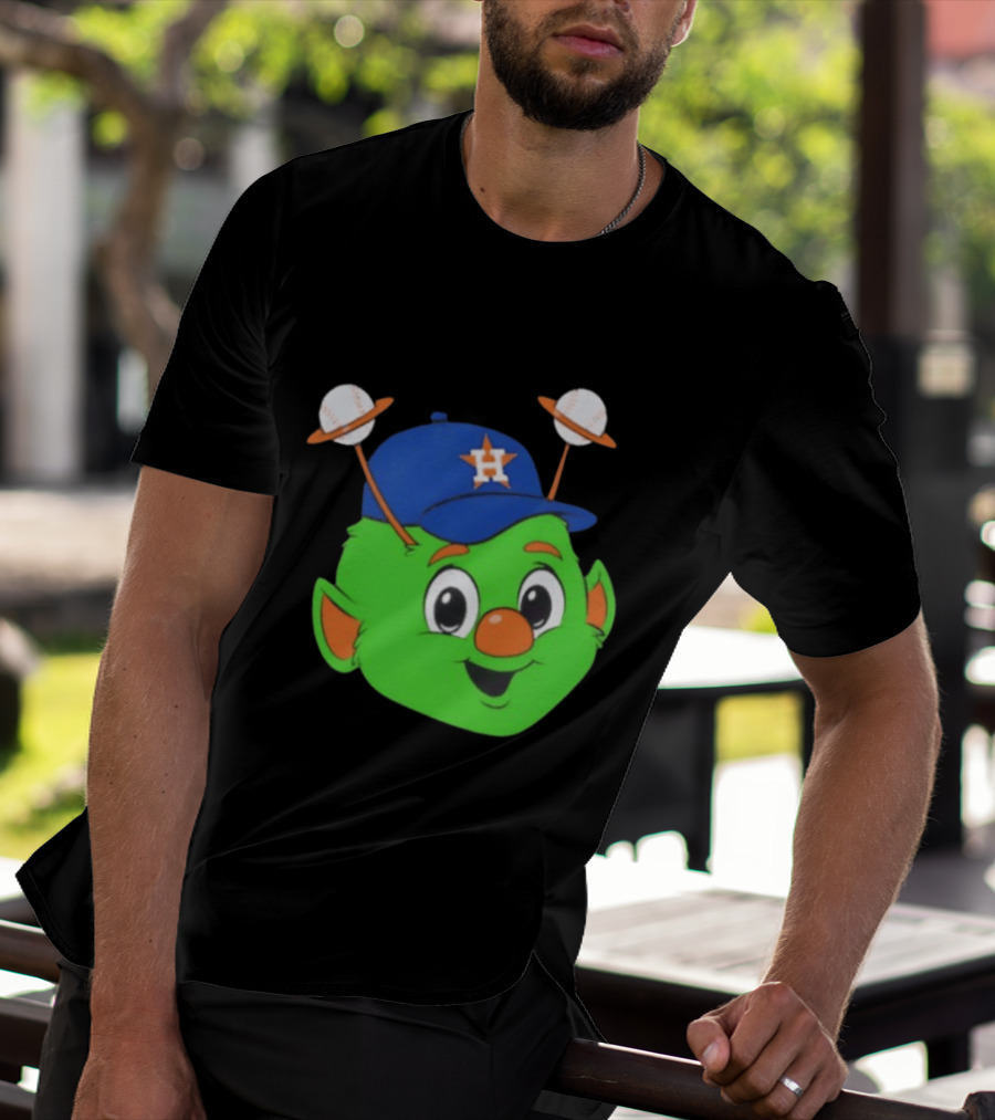 Houston Astros Orbit Character Face With Baseball Antennae T-Shirt