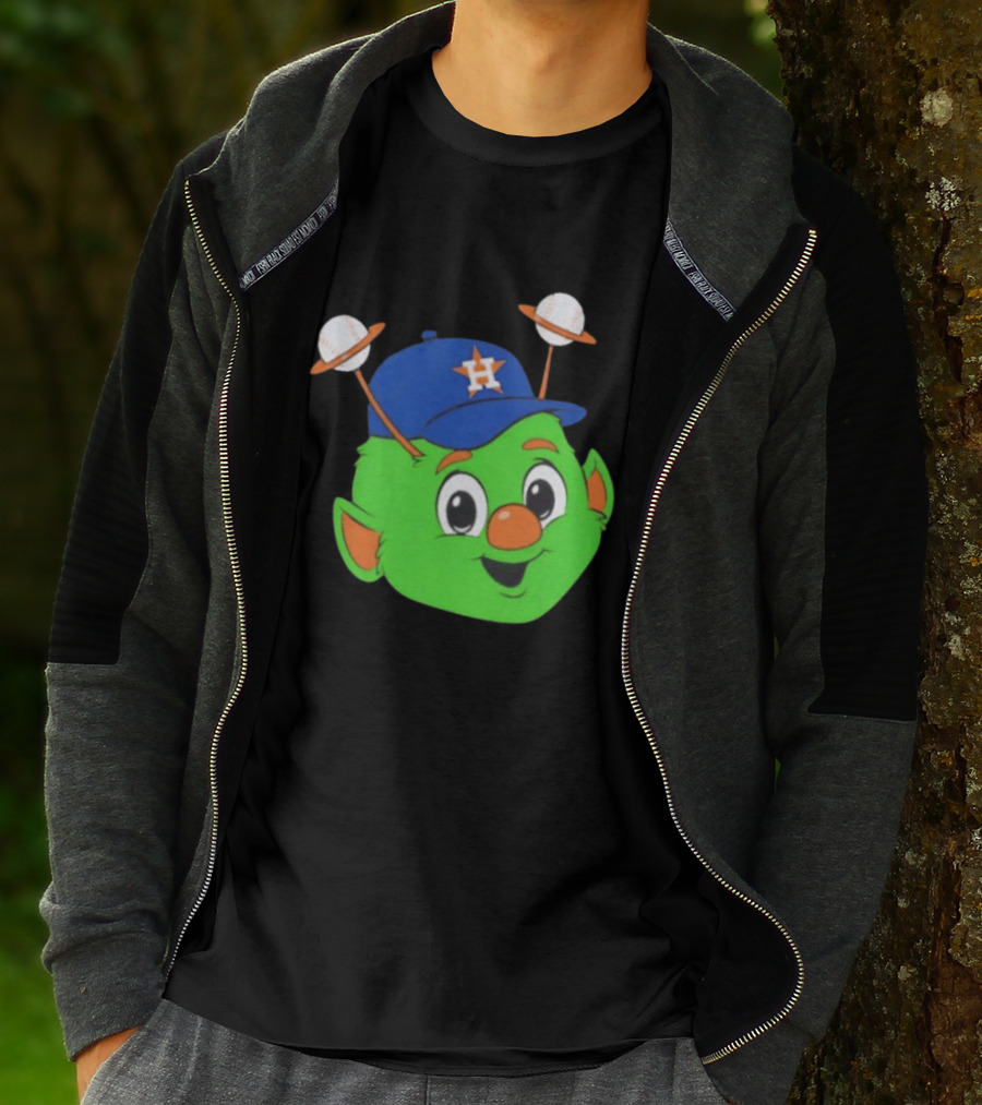 Houston Astros Orbit Character Face With Baseball Antennae T-Shirt