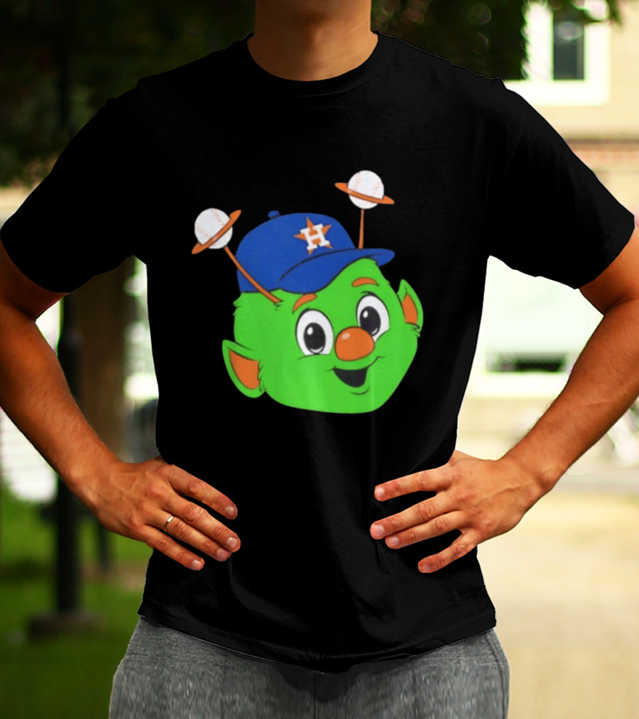 Houston Astros Orbit Character Face With Baseball Antennae T-Shirt