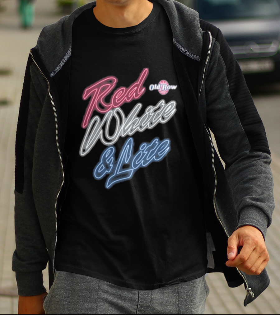 Red White & Lite Old Row Neon T-Shirt