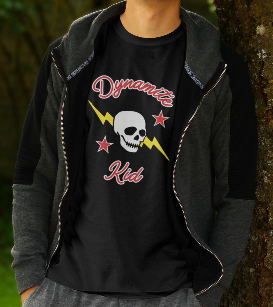 Dynamite Kid Skull Lightning Stars T-Shirt